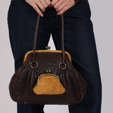 Ultra-Rare Archive Miu Miu Leather Dual Kisslock Frame Shoulder Bag