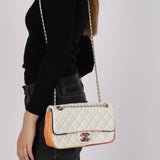 Limited Edition Chanel 2017 Blanc Quilted Lambskin Cuba Color Medium Flap