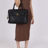 Chanel 1995 Caviar Double-Sided Pocket Tote Bag 24K GP