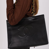 Chanel Timeless Tote Black Lambskin 1995 GHW