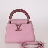 Rare Louis Vuitton Pink Taurillon Ring Lizard Trim Capucines BB