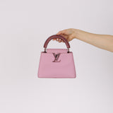 Rare Louis Vuitton Pink Taurillon Ring Lizard Trim Capucines BB