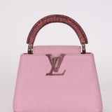Rare Louis Vuitton Pink Taurillon Ring Lizard Trim Capucines BB