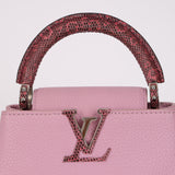 Rare Louis Vuitton Pink Taurillon Ring Lizard Trim Capucines BB