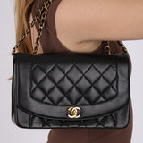 Chanel 1993 Lambskin Medium Diana Flap Bag 24K GP