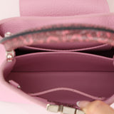 Rare Louis Vuitton Pink Taurillon Ring Lizard Trim Capucines BB