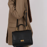 Balenciaga 2023 Small Box Leather Money Top Handle Bag