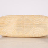 Rare Fendi Beige Goatskin Rose Quartz Double Flap Baguette