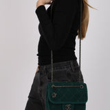 Chanel 2015 Deep Teal Wool Mini Paris-Salzburg Edelweiss Single Flap