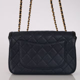 Chanel 2019 Navy Caviar Filigree Small Flap Bag