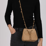 Chanel 2019 Dark Beige Calfskin Egyptian Amulet Small Drawstring Bag