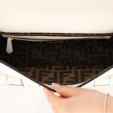 Fendi Blanc Leather Romano Multi Pocket Baguette