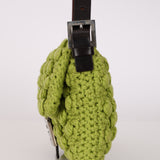Fendi Lime Green Crochet Popcorn Baguette