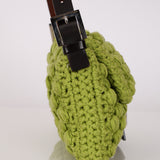 Fendi Lime Green Crochet Popcorn Baguette