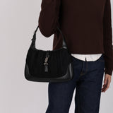 Gucci Black Suede Plisse Pleated Jackie Bag