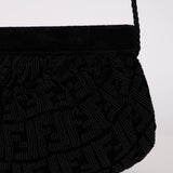 Fendi Velour Beaded Zucca Evening Bag