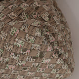 Rare Bottega Veneta 2008 Ayers Newspaper Script Intrecciato Shoulder Bag