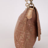 Fendi Metallic Pink Zucca Lamé Mia Flap