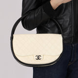 Rare Chanel 2013 Runway Blanc Lambskin Medium Hula Hoop Bag