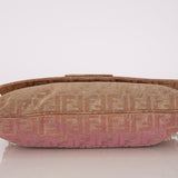 Fendi Metallic Pink Zucca Lamé Mia Flap