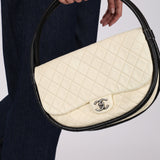 Rare Chanel 2013 Runway Blanc Lambskin Medium Hula Hoop Bag