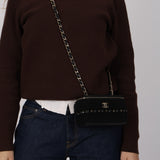Chanel 2021 Quilted Lambskin & Crochet Small Vanity Case With Chain