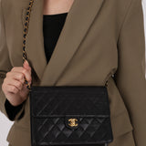 Chanel Single Flap Black Lambskin 2004 24K GP