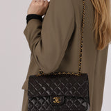Chanel Medium Classic Double Flap Black Lambskin 1993 24K GP
