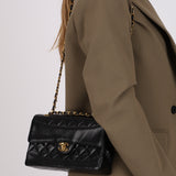 Chanel Small Single Flap Black Lambskin 1991 24K GP
