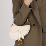 Dior Mini Oblique Saddle Pearl White 2020