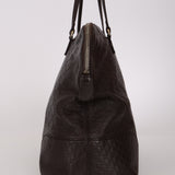 Gucci Chocolate Guccissima Bree Large Leather Dome Bag