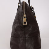 Gucci Chocolate Guccissima Bree Large Leather Dome Bag