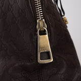 Gucci Chocolate Guccissima Bree Large Leather Dome Bag