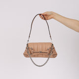 Gucci Nude Calfskin Small Horsebit Chain Shoulder Bag
