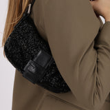 Fendi Baguette Black Satin Beaded SHW