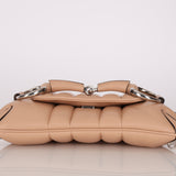Gucci Nude Calfskin Small Horsebit Chain Shoulder Bag
