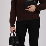 Celine Black Beaded Mini Boogie Bag with Kisslock Pouch