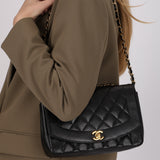 Rare Chanel 1996 Caviar Medium Diana Flap 24K GP