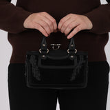 Celine Black Beaded Mini Boogie Bag with Kisslock Pouch