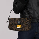 Fendi x Sarah Coleman Vertigo Zucca Baguette Bag with Watersnake