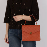 Chanel 1997 Burnt Sienna Caviar Turnlock Kelly 24K GP