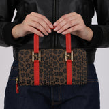 Fendi Leopard Print Top Handle Twin Clutch
