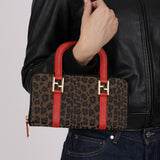 Fendi Leopard Print Top Handle Twin Clutch