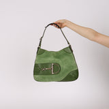 Gucci Green Suede Hasler Horsebit Hobo