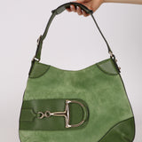 Gucci Green Suede Hasler Horsebit Hobo