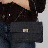 Chanel 2001 Denim Chocolate Bar Reissue Shoulder Bag