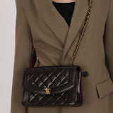 Chanel Medium Diana Black Lambskin 1996 24K GP