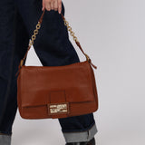 Rare Fendi Calfskin Large Mamma Forever Baguette with Watersnake