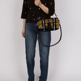 Fendi Multicolor Plaid Brush Broadtail Fur Baguette Bag