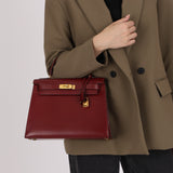 Hermès Kelly 28 Rouge H Box Sellier 1997 GHW